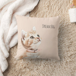 Witte Perzik Kat Kussen