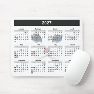 Witte Perzische 2027 Kalender Muismat