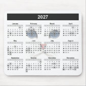 Witte Perzische 2027 Kalender Muismat (Voorkant)