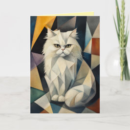 Witte Perzische Abstracte Wenskaart Feestdagen Kaart