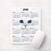 Witte Perzische Kalender 2025 Muismat (Met muis)