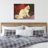Witte Perzische kat Canvas Afdruk (Insitu (Slaapkamer))