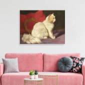 Witte Perzische kat Canvas Afdruk (Insitu (Woonkamer))