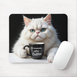 Witte Perzische kat Humor Muismat