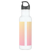 Witte Perzische Kat in Bloemen Gepersonaliseerd Waterfles (Achterkant)