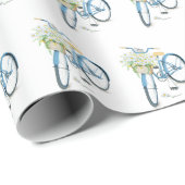 Witte Perzische kat in fietsmand Cadeaupapier (Rol Hoek)