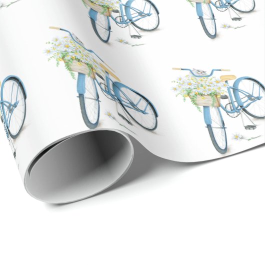 Witte Perzische kat in fietsmand Cadeaupapier (Rol Hoek)