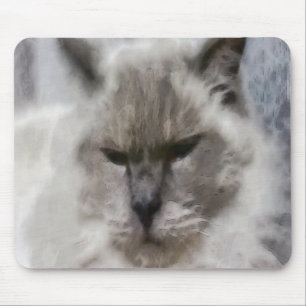Witte perzische kat in Waterverf Muismat