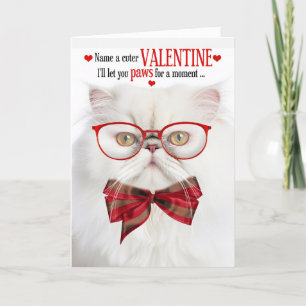 Witte Perzische Kat Lover Valentijn Feline Humor Feestdagen Kaart