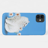 witte Perzische kat met madeliefje Case-Mate iPhone Case (Achterkant (horizontaal))
