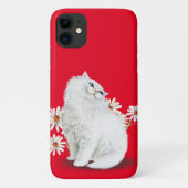witte Perzische kat met madeliefje Case-Mate iPhone Case (Achterkant)
