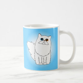 Witte Perzische kat met od-ogen Koffiemok