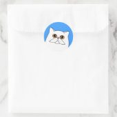 Witte Perzische kat met Oranje ogen stickers (Tas)
