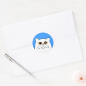 Witte Perzische kat met Oranje ogen stickers (Envelop)