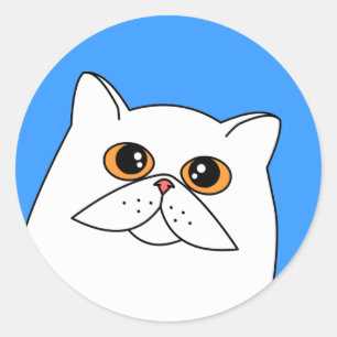 Witte Perzische kat met Oranje ogen stickers