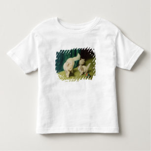 Witte Perzische kat met twee Kittens Kinder Shirts