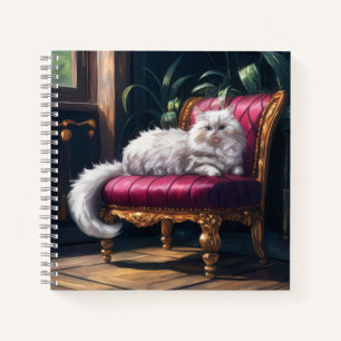 Witte Perzische kat Notitieboek