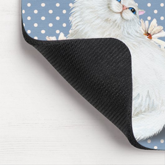 witte Perzische kat op puntvlek Muismat (Hoek)