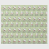 witte Perzische kat op stoel kussen Cadeaupapier (Vlak)