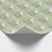 witte Perzische kat op stoel kussen Cadeaupapier (Hoek)