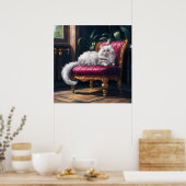 Witte Perzische kat Poster (Keuken)