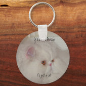 Witte Perzische kat Sleutelhanger (Voorkant)