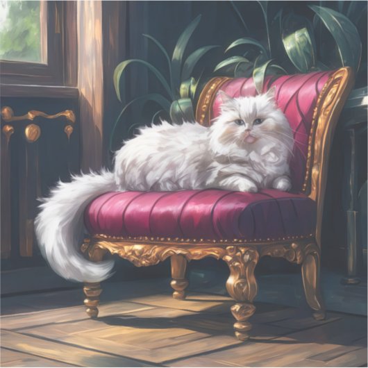 Witte Perzische kat Sticker (Voorkant)