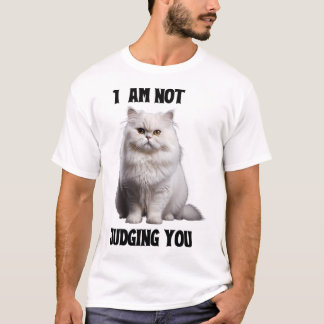 Witte Perzische kat T-shirt