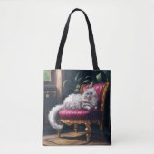 Witte Perzische kat Tote Bag (Voorkant)