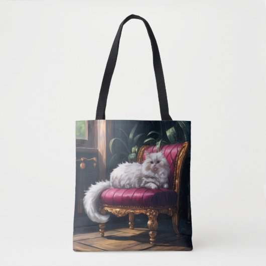 Witte Perzische kat Tote Bag (Voorkant)