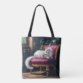 Witte Perzische kat Tote Bag (Achterkant)