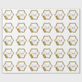 Witte perzische katkerst cadeaupapier (Vlak)