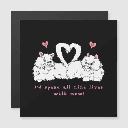 Witte Perzische katten met harten (Voorkant / Achterkant)