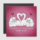 Witte Perzische katten met harten Valentijns (Voorkant / Achterkant)