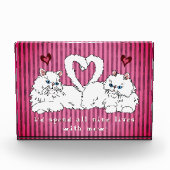 Witte Perzische katten met harten Valentijns Fotoblokken (Voorkant)