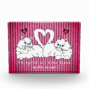 Witte Perzische katten met harten Valentijns Fotoblokken
