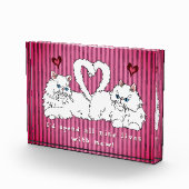 Witte Perzische katten met harten Valentijns Fotoblokken (Rechts)