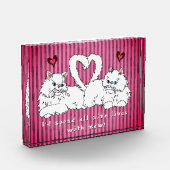 Witte Perzische katten met harten Valentijns Fotoblokken (Links)