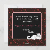 Witte Perzische katten met harten Valentijnsdag Feestdagenkaart (Achterkant)