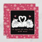 Witte Perzische katten met harten Valentijnsdag  Feestdagenkaart (Voorkant / Achterkant)