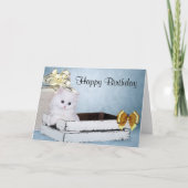 Witte Perzische kattenjongen Kaart (Voorkant)