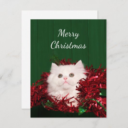 Witte Perzische Kerstmis Feestdagenkaart (Voorkant / Achterkant)