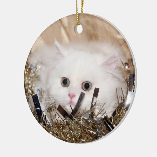 Witte Perzische Kerstmis Keramisch Ornament (Links)