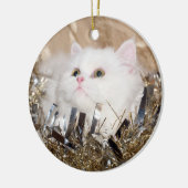 Witte Perzische Kerstmis Keramisch Ornament (Links)