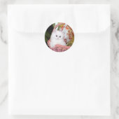 Witte Perzische Keuten Kerstmis Ronde Sticker (Tas)