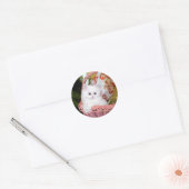 Witte Perzische Keuten Kerstmis Ronde Sticker (Envelop)