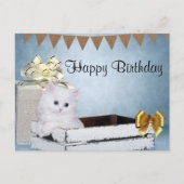 Witte Perzische kitten Birthday Briefkaart (Voorkant)