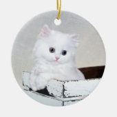 Witte Perzische kitten Keramisch Ornament (Voorkant)