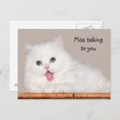 Witte perzische kitten mist je briefkaart (Voorkant / Achterkant)