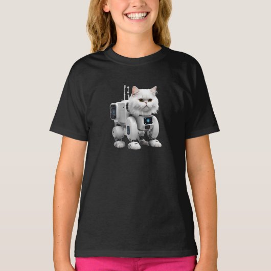 witte perzische robot t-shirt (Voorkant)